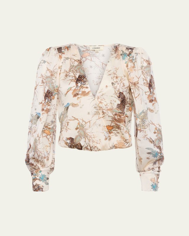 Tapestry Jungle Kyoto Voluminous-Sleeve Bodysuit